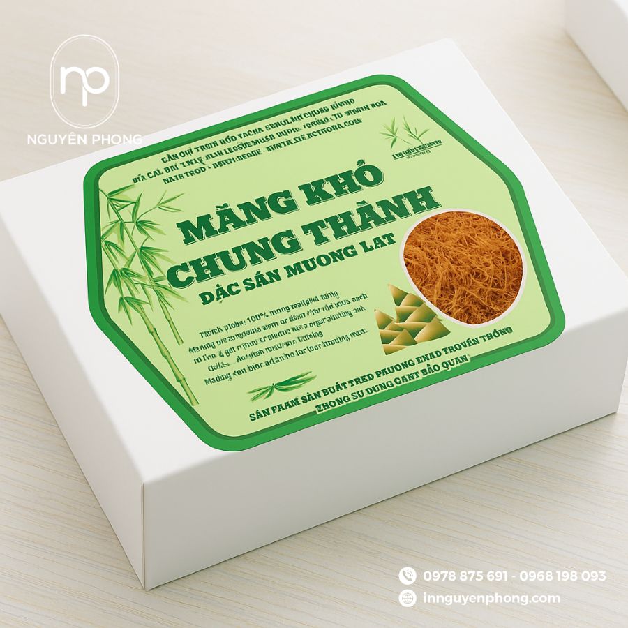 In hộp giấy đựng măng khô đẹp